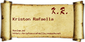 Kriston Rafaella névjegykártya